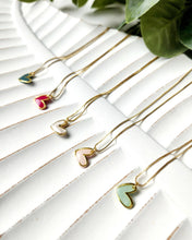 Load image into Gallery viewer, Gold heart necklace: Red