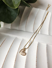Load image into Gallery viewer, Gold heart necklace: Coral