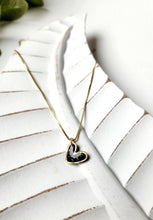 Load image into Gallery viewer, Gold heart necklace: Coral