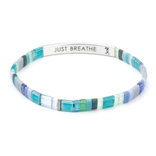 Load image into Gallery viewer, Good Karma Miyuki Bracelet | Just Breathe - Turquoise/Green/Silver