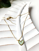 Load image into Gallery viewer, Gold heart necklace: Red