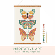Load image into Gallery viewer, Vibrant Butterflies Meditative Art Paint by Number Kit : Paint by Number Kit