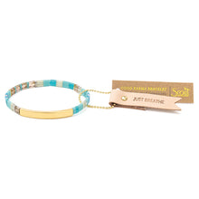 Load image into Gallery viewer, Good Karma Miyuki Bracelet | Just Breathe - Tonal Turquoise/Gold
