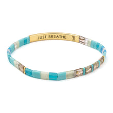 Load image into Gallery viewer, Good Karma Miyuki Bracelet | Just Breathe - Tonal Turquoise/Gold