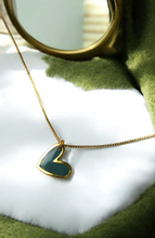 Load image into Gallery viewer, Gold heart necklace: Coral