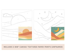 Load image into Gallery viewer, Sun + Moonlight Meditative Art Paint by Number Kit+ Easel