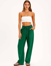Load image into Gallery viewer, Ladies Contrast Stitching Elastic Waist Drawstring Barrel Pants
