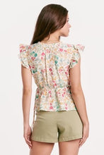 Load image into Gallery viewer, MARSEILLE PEPLUM TOP VICTORIAN BOUQUET
