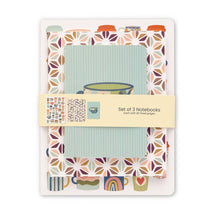 Load image into Gallery viewer, But First Coffee Stitched Notebook Set
