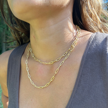 Load image into Gallery viewer, Matte Gold Classic Paperclip Chain Necklace: 20-22"
