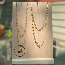 Load image into Gallery viewer, Matte Gold Classic Paperclip Chain Necklace: 20-22"
