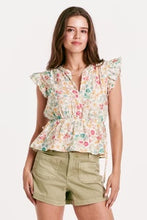 Load image into Gallery viewer, MARSEILLE PEPLUM TOP VICTORIAN BOUQUET

