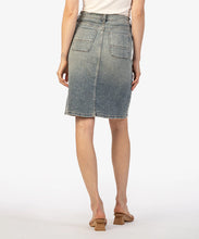 Load image into Gallery viewer, Rose Button Front Denim Skirt
