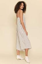 Load image into Gallery viewer, Mystree Silk Linen Stripe Jumpsuit
