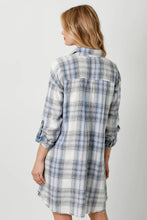 Load image into Gallery viewer, Rolled Up Sleeve Washed Plaid Dress
