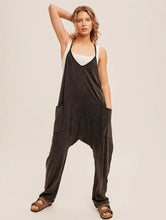 Load image into Gallery viewer, Snow Washed Oversized V-Neck Cami Jumpsuit

