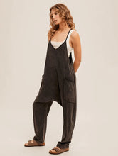 Load image into Gallery viewer, Snow Washed Oversized V-Neck Cami Jumpsuit
