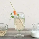 Load image into Gallery viewer, Glass Hobnail Stemmed Drinking Glass
