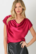 Load image into Gallery viewer, SATIN COWL NECK TOP
