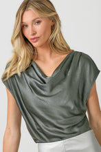 Load image into Gallery viewer, SATIN COWL NECK TOP
