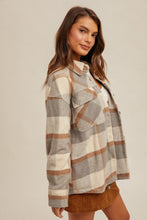 Load image into Gallery viewer, BRUSHED PLAID SHACKET
